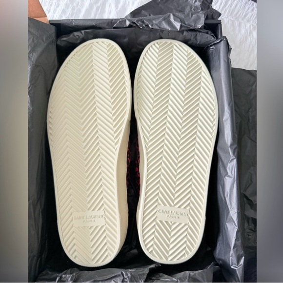 Saint Laurent Canvas Pink Leopard Print Venice Sneakers 38 - YSL - Picture 7 of 8